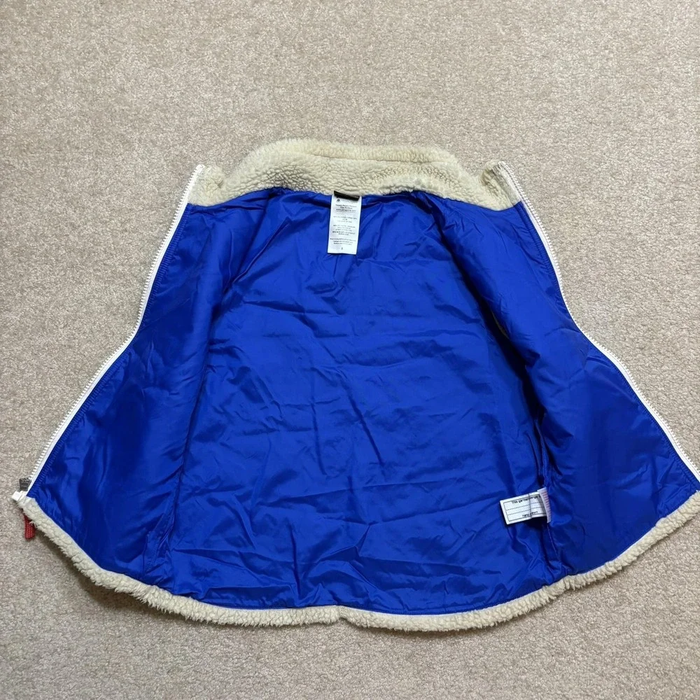 Patagonia Retro X Vest Kids Small White Blue Colorblock Deep Pile Sherpa Fleece